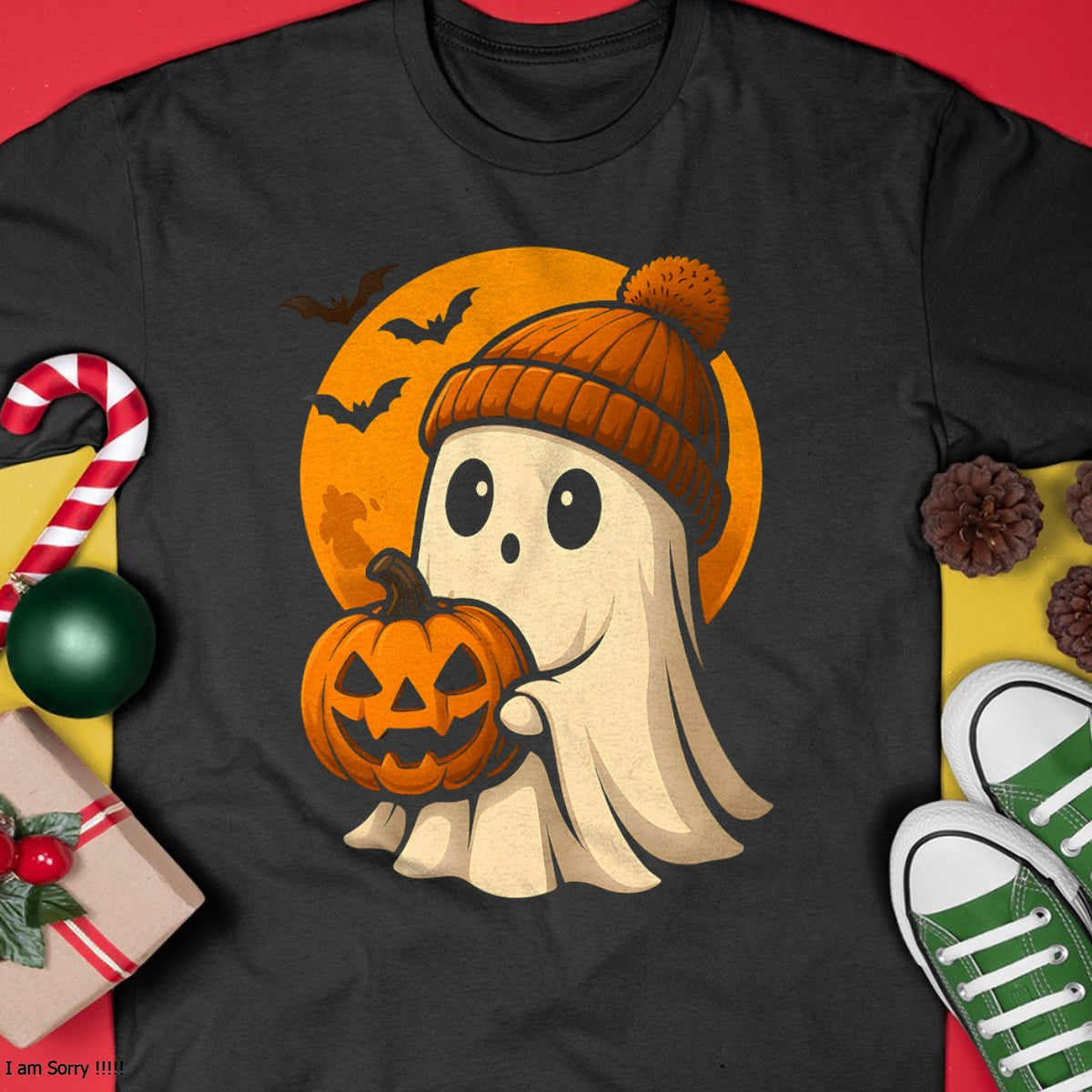 Cute Ghost with Pumpkin – Halloween Shirts & Hoodies
