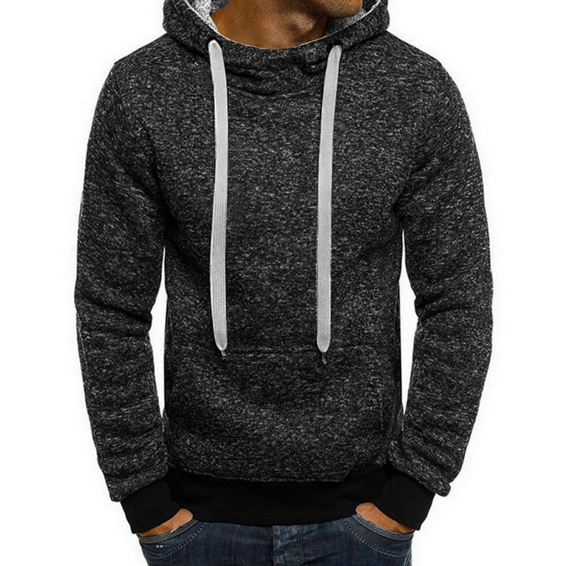 Men's solid color cotton blend pullover hoodie, view 9
