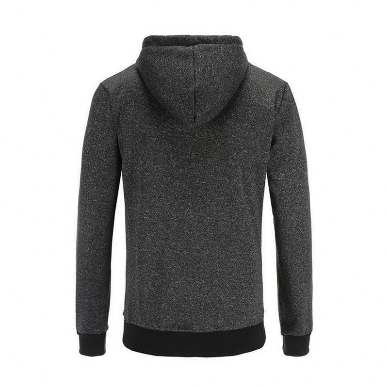 Men's solid color cotton blend pullover hoodie, view 8