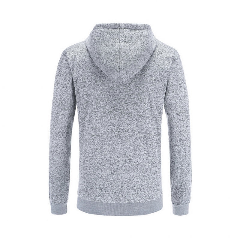 Men's solid color cotton blend pullover hoodie, view 5
