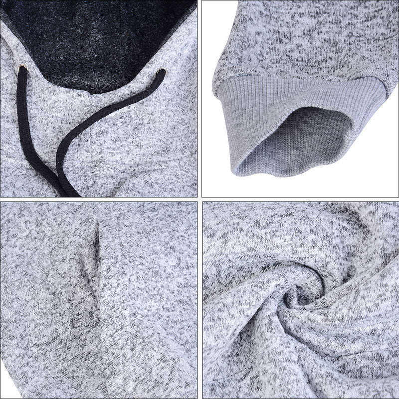 Men's solid color cotton blend pullover hoodie, view 3