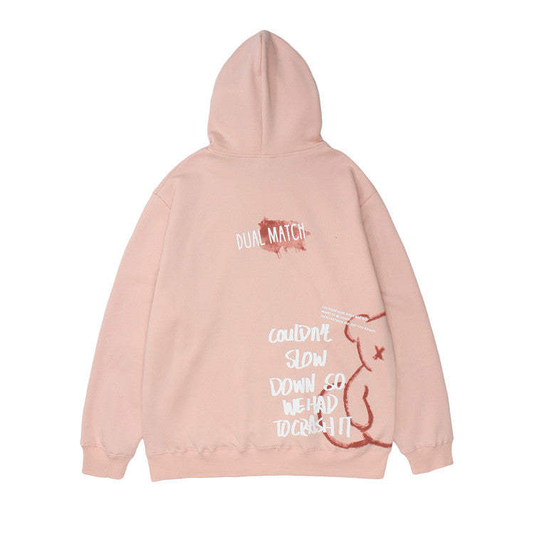 Men's bear print cotton pullover sweatshirt, view 7