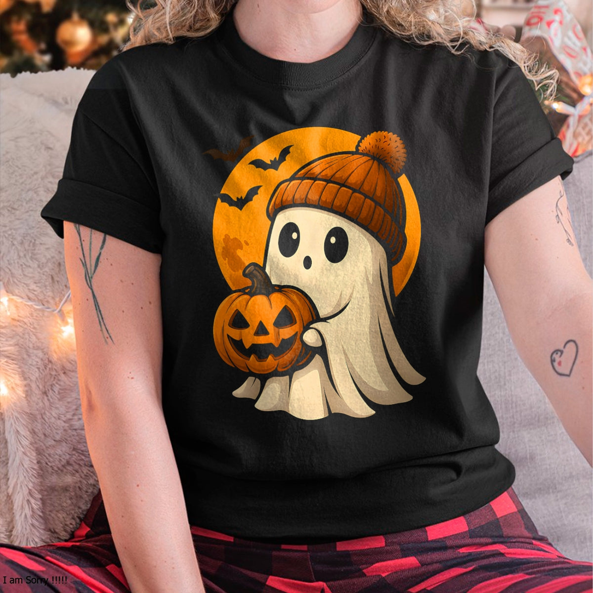 Cute Ghost with Pumpkin – Halloween Shirts & Hoodies