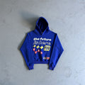 Men's blue graphic pullover hoodie, view 2